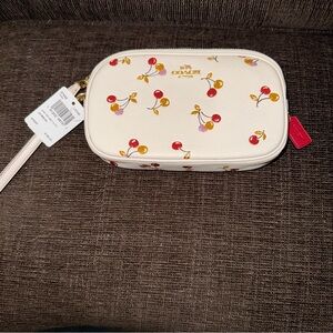 Coach Glitter Multi Cherry Pattern Chalk and Red Crossbody Bag NWT HTF STYLE